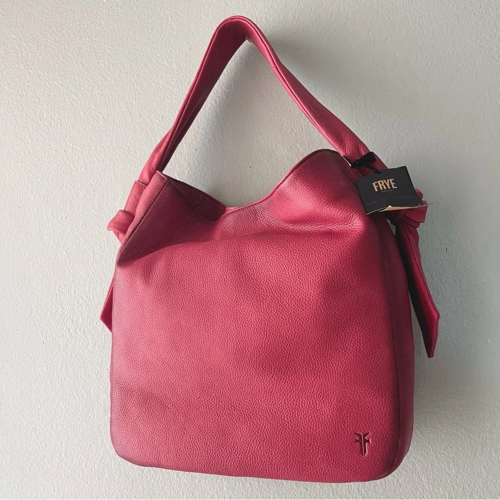 Frye | Cupid Red Leather Nora Knotted Hobo Bag - Picture 1 of 12